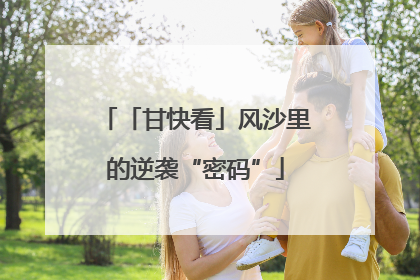 「甘快看」风沙里的逆袭“密码”