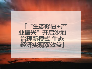 “生态修复+产业振兴”开启沙地治理新模式 生态经济实现双效益