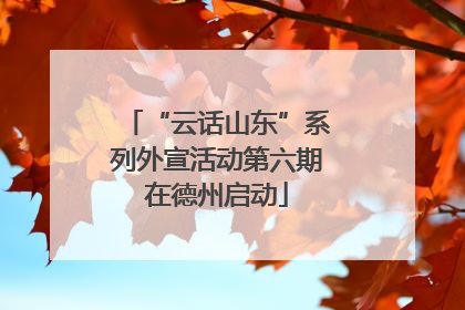“云话山东”系列外宣活动第六期在德州启动