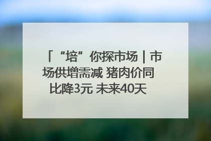 “培”你探市场｜市场供增需减 猪肉价同比降3元 未来40天便宜猪肉敞开吃