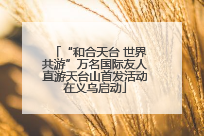 “和合天台 世界共游”万名国际友人直游天台山首发活动在义乌启动