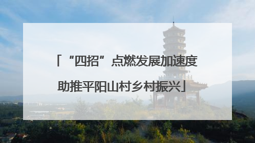 “四招”点燃发展加速度 助推平阳山村乡村振兴