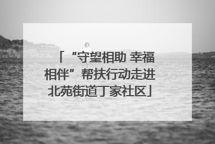 “守望相助 幸福相伴”帮扶行动走进北苑街道丁家社区
