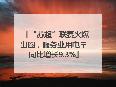 “苏超”联赛火爆出圈，服务业用电量同比增长9.3%