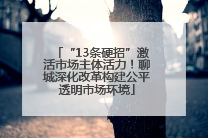 “13条硬招”激活市场主体活力！聊城深化改革构建公平透明市场环境