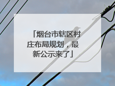 烟台市辖区村庄布局规划，最新公示来了