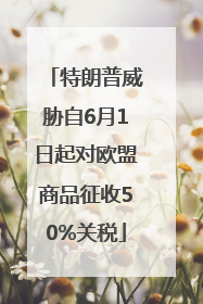 特朗普威胁自6月1日起对欧盟商品征收50%关税