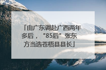 由广东调赴广西两年多后，“85后”张东方当选苍梧县县长