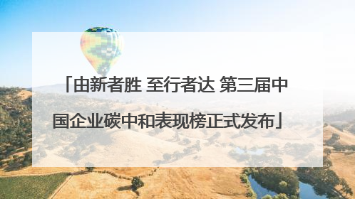 由新者胜 至行者达 第三届中国企业碳中和表现榜正式发布