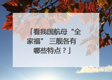 看我国航母“全家福” 三舰各有哪些特点？