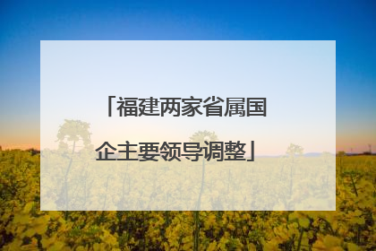 福建两家省属国企主要领导调整