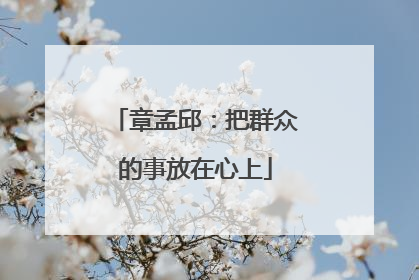 章孟邱：把群众的事放在心上