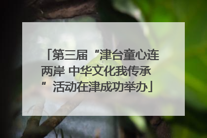 第三届“津台童心连两岸 中华文化我传承”活动在津成功举办