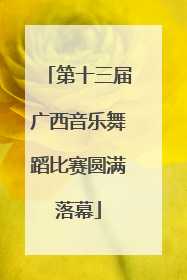 第十三届广西音乐舞蹈比赛圆满落幕