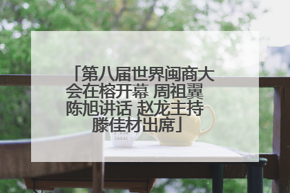第八届世界闽商大会在榕开幕 周祖翼陈旭讲话 赵龙主持 滕佳材出席