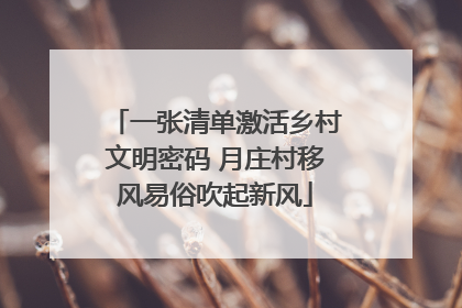 一张清单激活乡村文明密码 月庄村移风易俗吹起新风