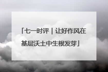 七一时评｜让好作风在基层沃土中生根发芽