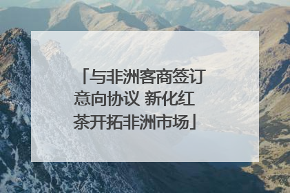 与非洲客商签订意向协议 新化红茶开拓非洲市场