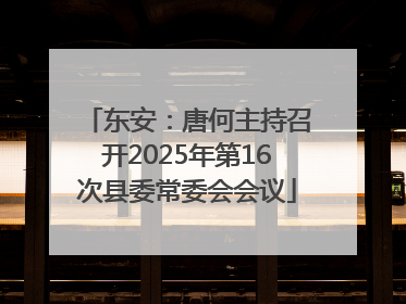东安：唐何主持召开2025年第16次县委常委会会议