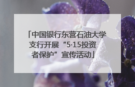 中国银行东营石油大学支行开展“5·15投资者保护”宣传活动