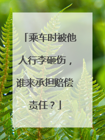 乘车时被他人行李砸伤，谁来承担赔偿责任？