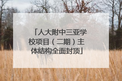 人大附中三亚学校项目（二期）主体结构全面封顶