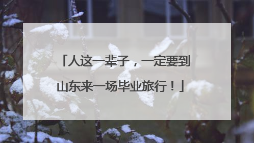 人这一辈子，一定要到山东来一场毕业旅行！