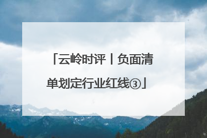 云岭时评丨负面清单划定行业红线③