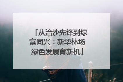 从治沙先锋到绿富同兴：新华林场绿色发展育新机