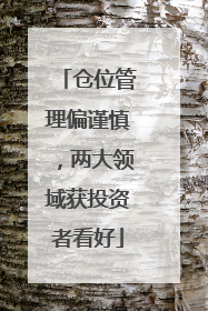 仓位管理偏谨慎，两大领域获投资者看好