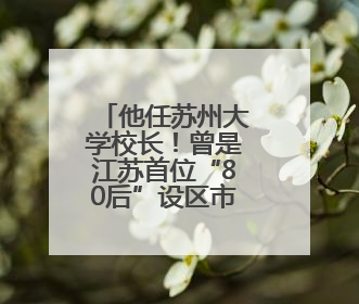 他任苏州大学校长！曾是江苏首位“80后”设区市副市长