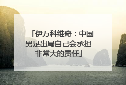 伊万科维奇：中国男足出局自己会承担非常大的责任