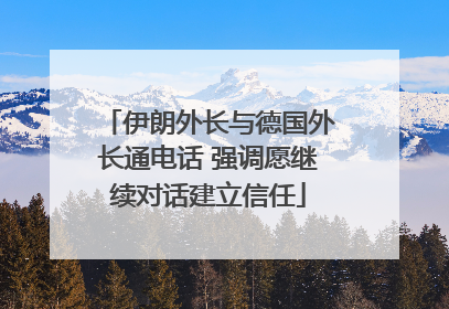 伊朗外长与德国外长通电话 强调愿继续对话建立信任