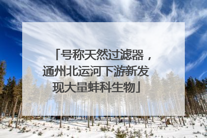 号称天然过滤器，通州北运河下游新发现大量蚌科生物