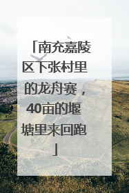 南充嘉陵区下张村里的龙舟赛，40亩的堰塘里来回跑