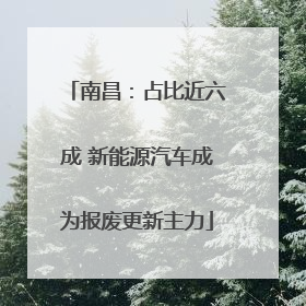 南昌：占比近六成 新能源汽车成为报废更新主力