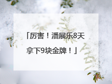 厉害！潘展乐8天拿下9块金牌！
