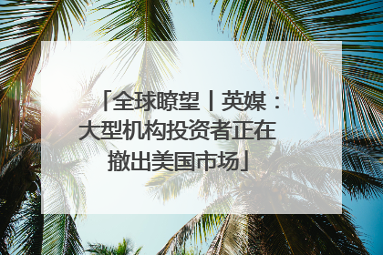 全球瞭望丨英媒：大型机构投资者正在撤出美国市场