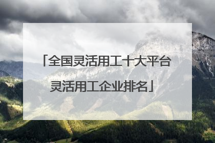 全国灵活用工十大平台 灵活用工企业排名