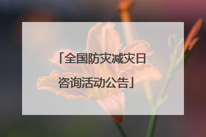 全国防灾减灾日咨询活动公告