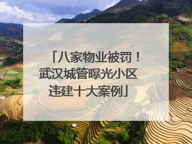 八家物业被罚！武汉城管曝光小区违建十大案例