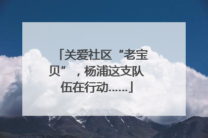 关爱社区“老宝贝”，杨浦这支队伍在行动……