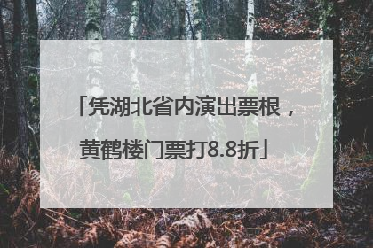 凭湖北省内演出票根，黄鹤楼门票打8.8折