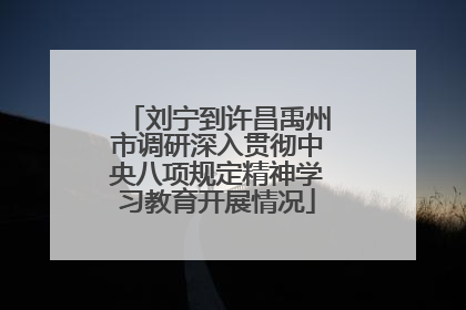 刘宁到许昌禹州市调研深入贯彻中央八项规定精神学习教育开展情况