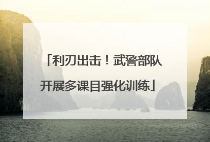 利刃出击！武警部队开展多课目强化训练
