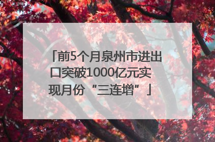 前5个月泉州市进出口突破1000亿元实现月份“三连增”