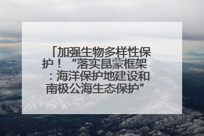 加强生物多样性保护！“落实昆蒙框架：海洋保护地建设和南极公海生态保护”主题论坛将举办
