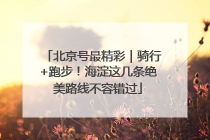 北京号最精彩｜骑行+跑步！海淀这几条绝美路线不容错过