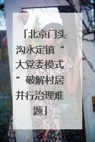 北京门头沟永定镇“大党委模式”破解村居并行治理难题