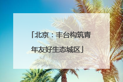北京：丰台构筑青年友好生态城区